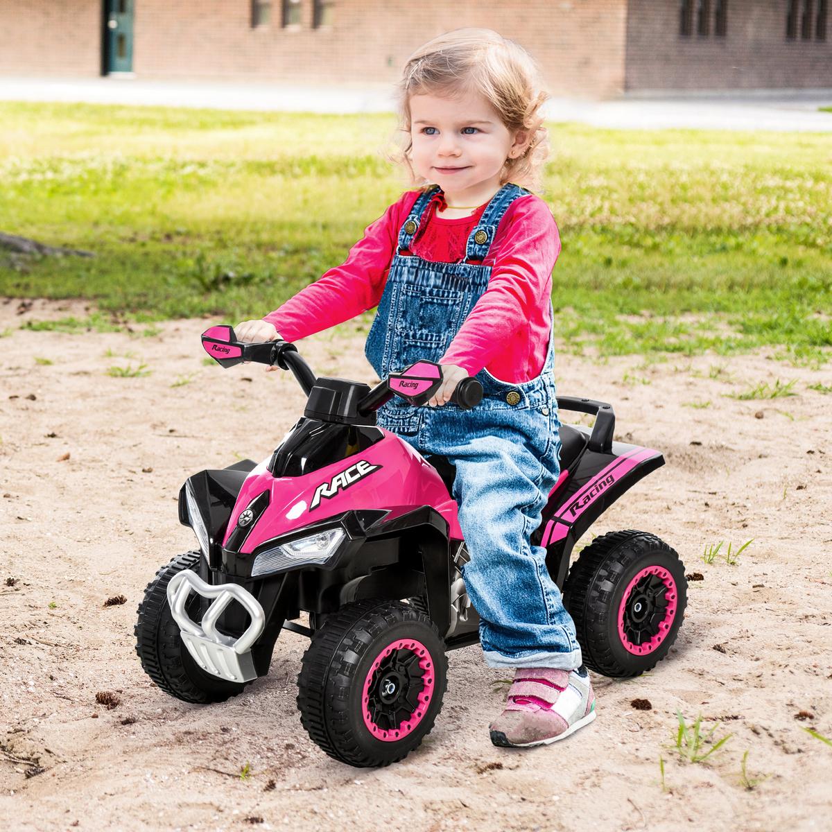 RUTSCHAUTO Kinder Tretauto Kinderauto mit Füßen rutschen Licht Musik Rosa - Rosa, Metall (67/5/38cm) - HOMCOM