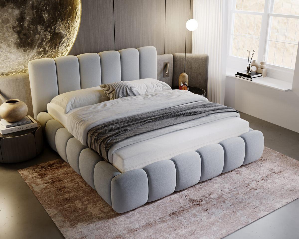 POLSTERBETT Cloud 160x200 Hellgrau - Hellgrau, Textil (160/200cm) - Graingold