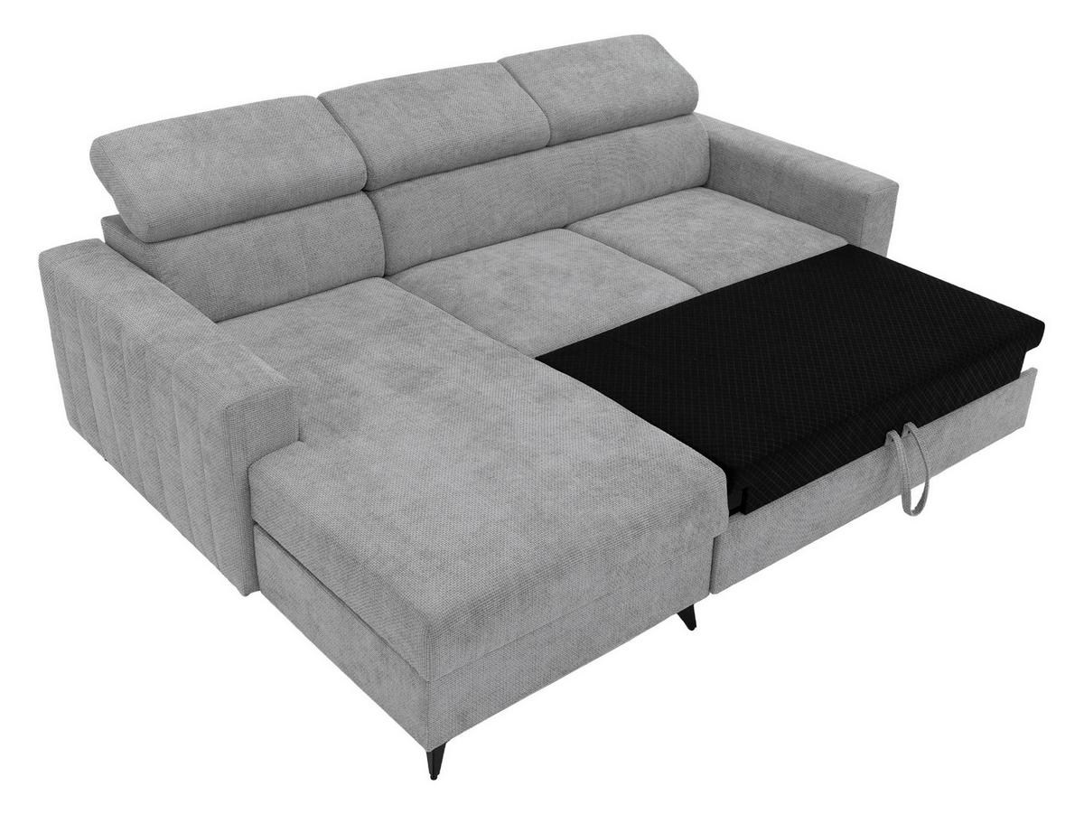 ECKSOFA Milano, Seite: Links LC+2R - Schwarz/Bronzefarben, Holz/Textil (236/172cm) - MIRJAN24