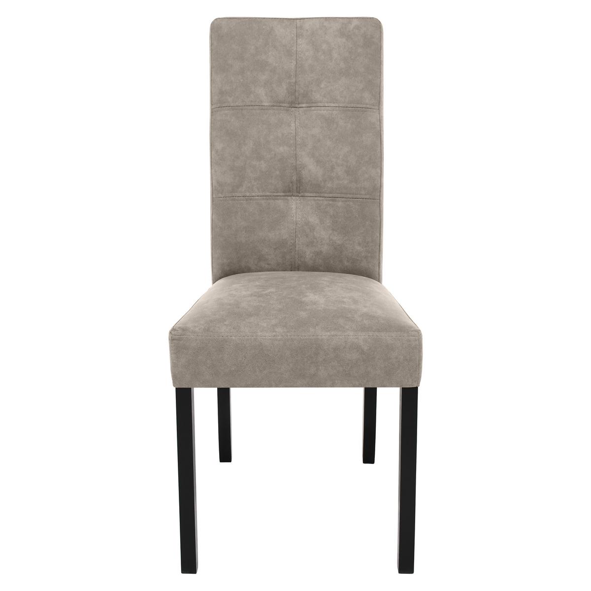STUHL Solis mit schwarzen Holzbeinen, Polsterstuhl, Cappuccino - Schwarz/Cappuccino, Holz (45/100/42cm) - Beautysofa