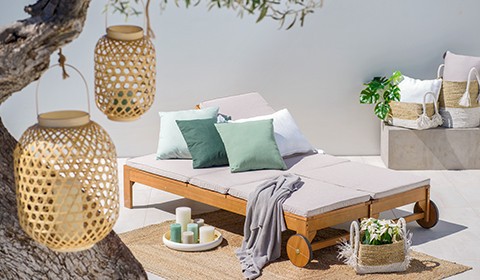 Sonnenliege-Gartenliege-Doppelliege-Echtholz-Eukalyptusholz