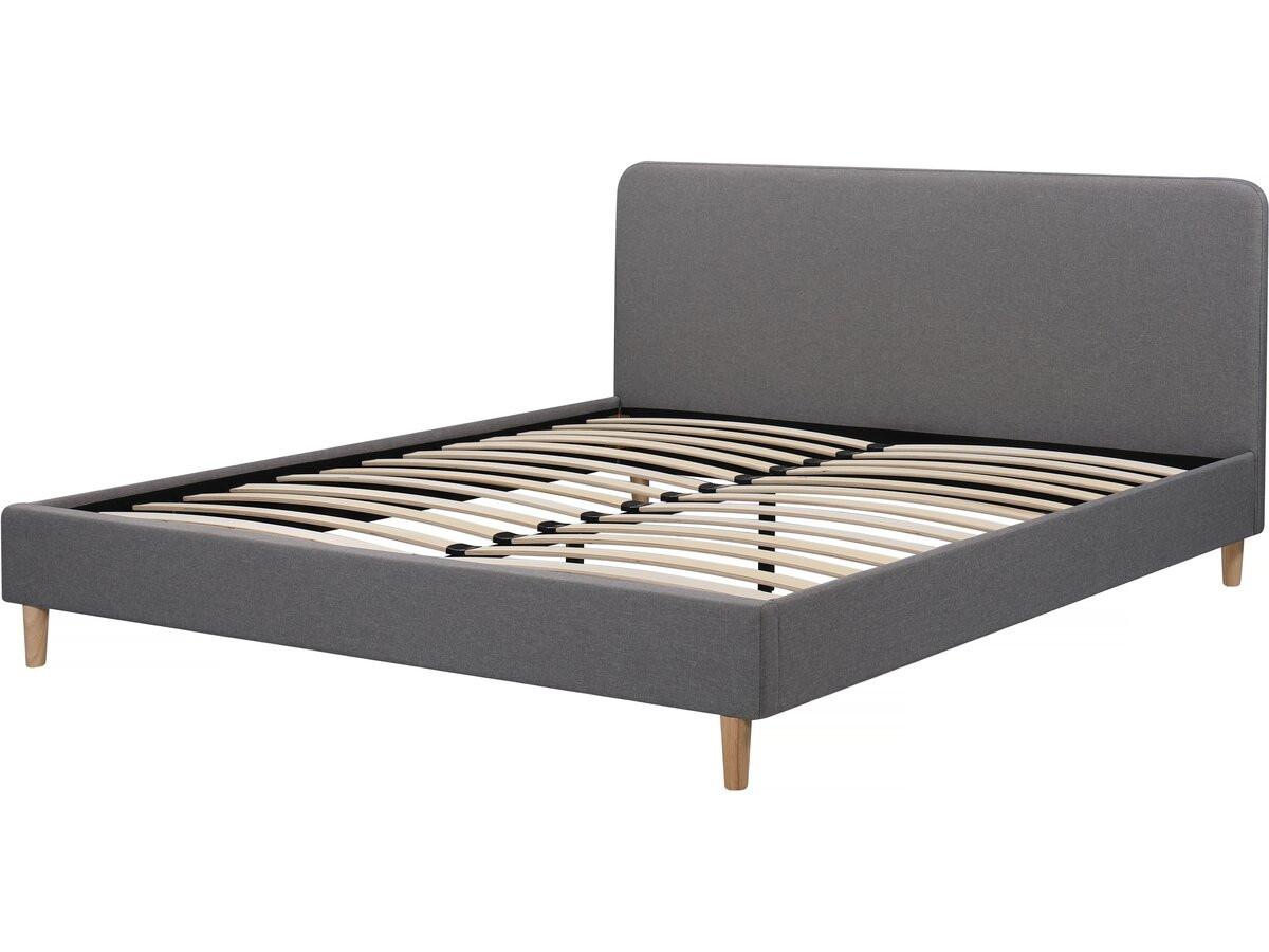 BETT louise Grau - Grau, Textil (190/140cm) - Habitat Garten