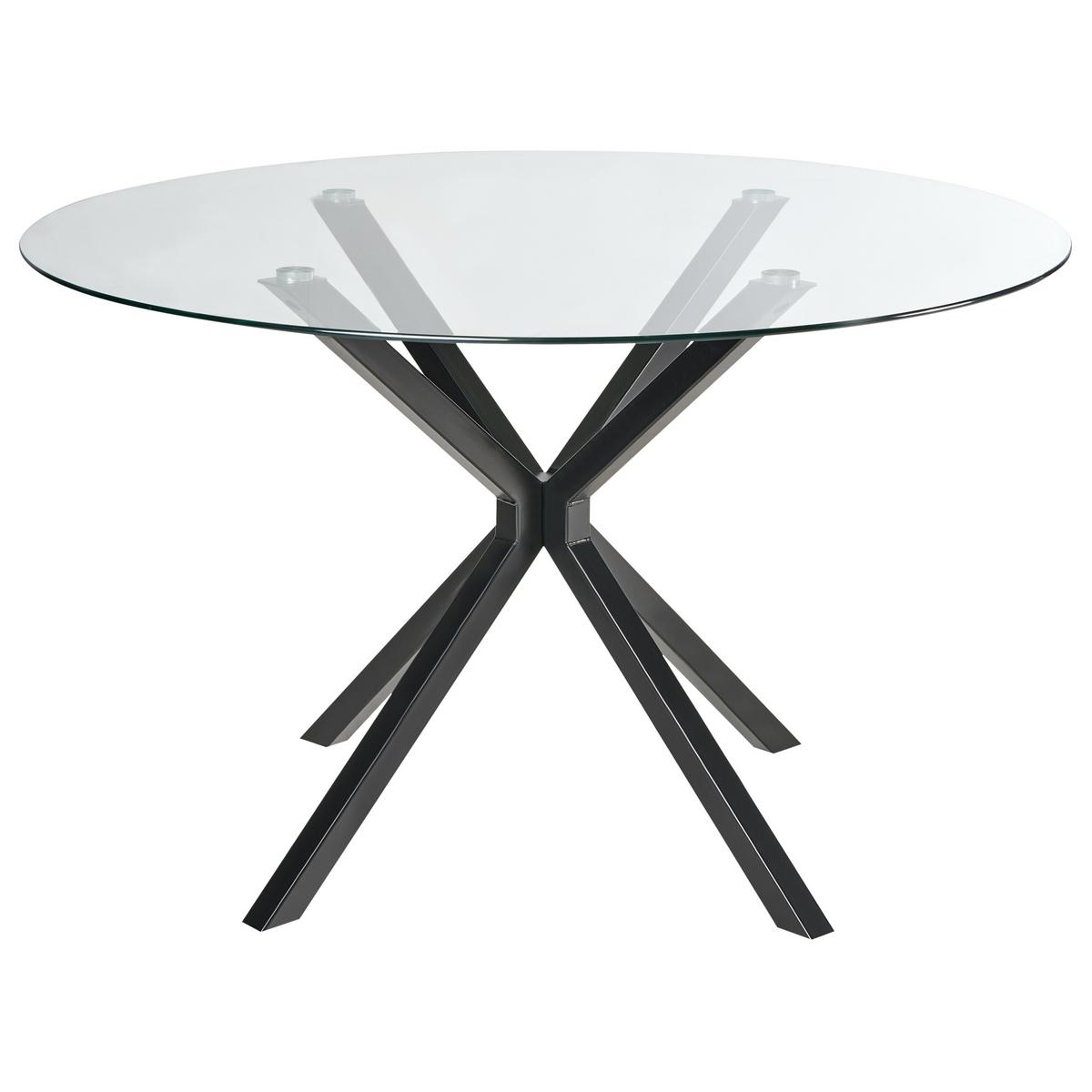 ESSTISCH Schwarz 120/120 cm Sicherheitsglas Meston - Schwarz, Glas (120/120/75cm) - Beliani