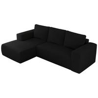 ECKSOFA TRENTINO L Schwarz Boucle - Links - Schwarz, Kunststoff/Textil (266/164cm) - MKS