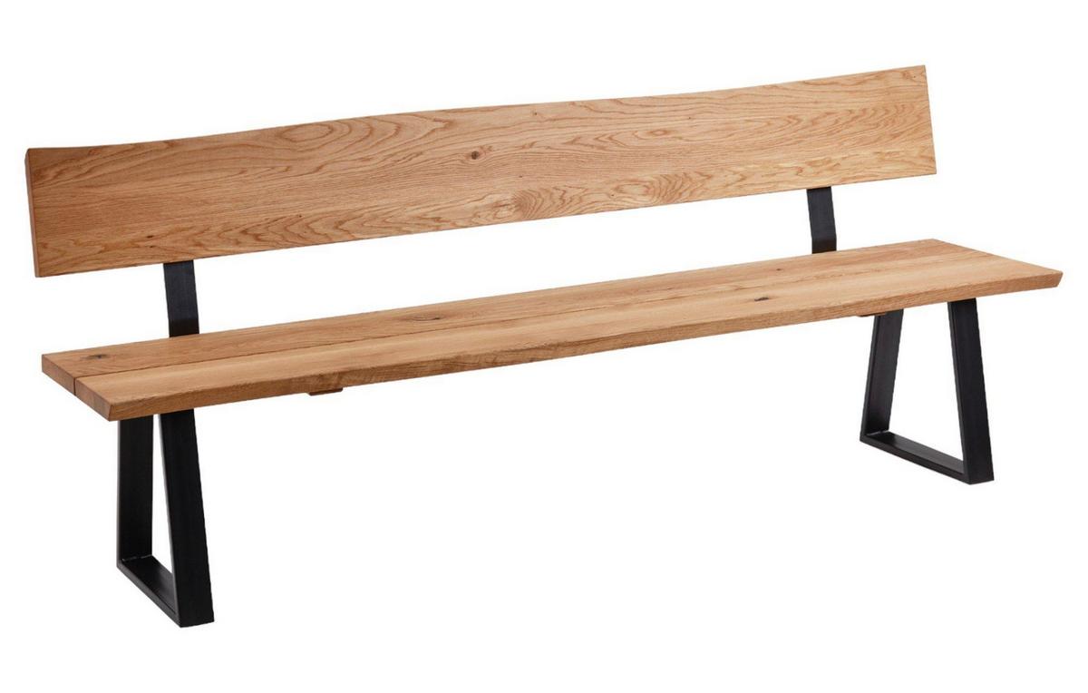 TISCHGRUPPE Daffie Esstisch mit 2 Sitzbänken aus Massivholz Wildeiche - Wildeiche, Holz (220/1/187cm) - 58aufmkessel