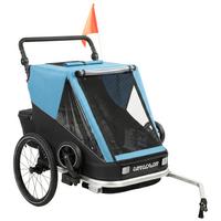 KINDERFAHRRADANHÄNGER Stahl Oxford Gewebe Blau - Blau, Metall (82/102/155cm) - AIYAPLAY