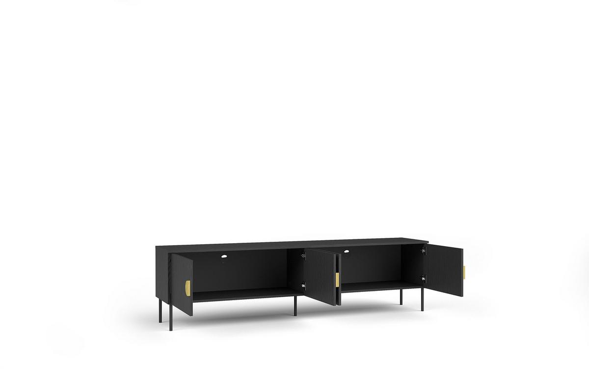 TV-SCHRÄNK Graphitschwarz 200/53,6/40 - Graphitfarben, Holzwerkstoff (200/54/40cm) - RAUMHIRSCH FURNITURE