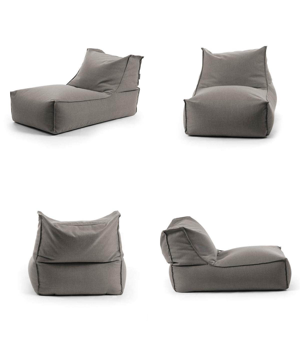 OUTDOOR SITZSACK und Hocker Der Sundowner - Dunkelgrau, Textil (60/65/95cm) - Mokebo
