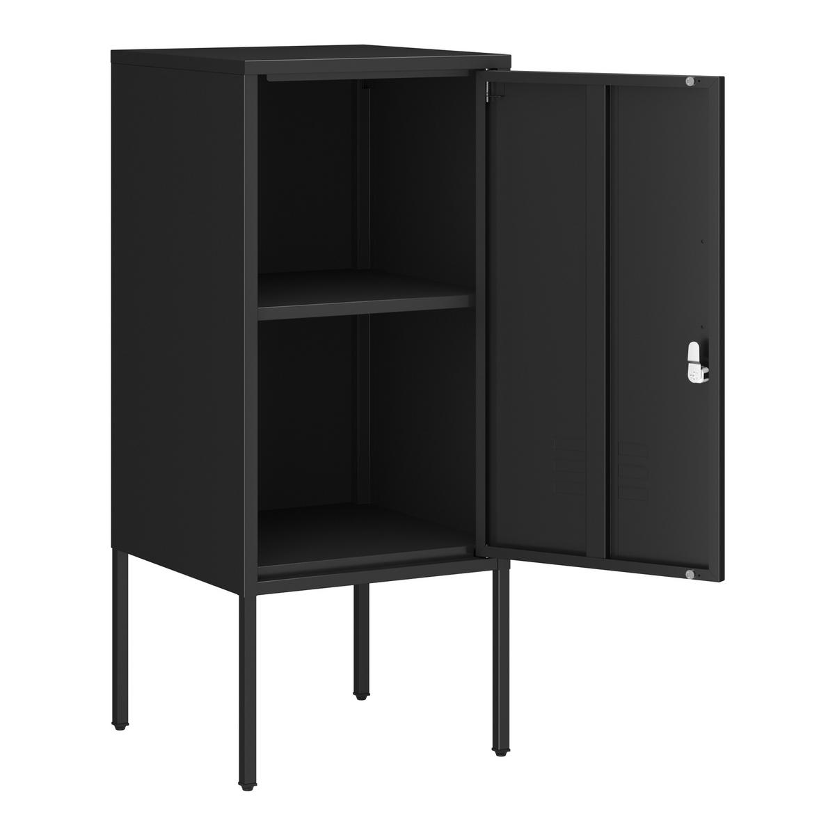NACHTSCHRANK Hausjärvi - Schwarz, Metall (35/82/35cm) - [en.casa]