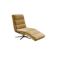 RELAXLIEGE ALINA Gelb Cord Relaxfunktion, Drehbar (360°) - Gelb/Schwarz, Textil/Metall (82/115/156cm) - KAWOLA