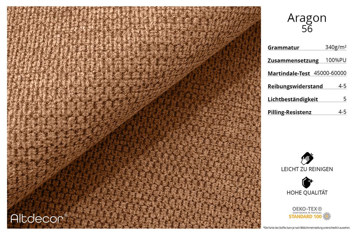 WOHNLANDSCHAFT mit Schlaffunktion ESKAR-U2-464x176x72cm Apricot - Orange, Holzwerkstoff/Kunststoff (176/72/464cm) - ALTDECOR
