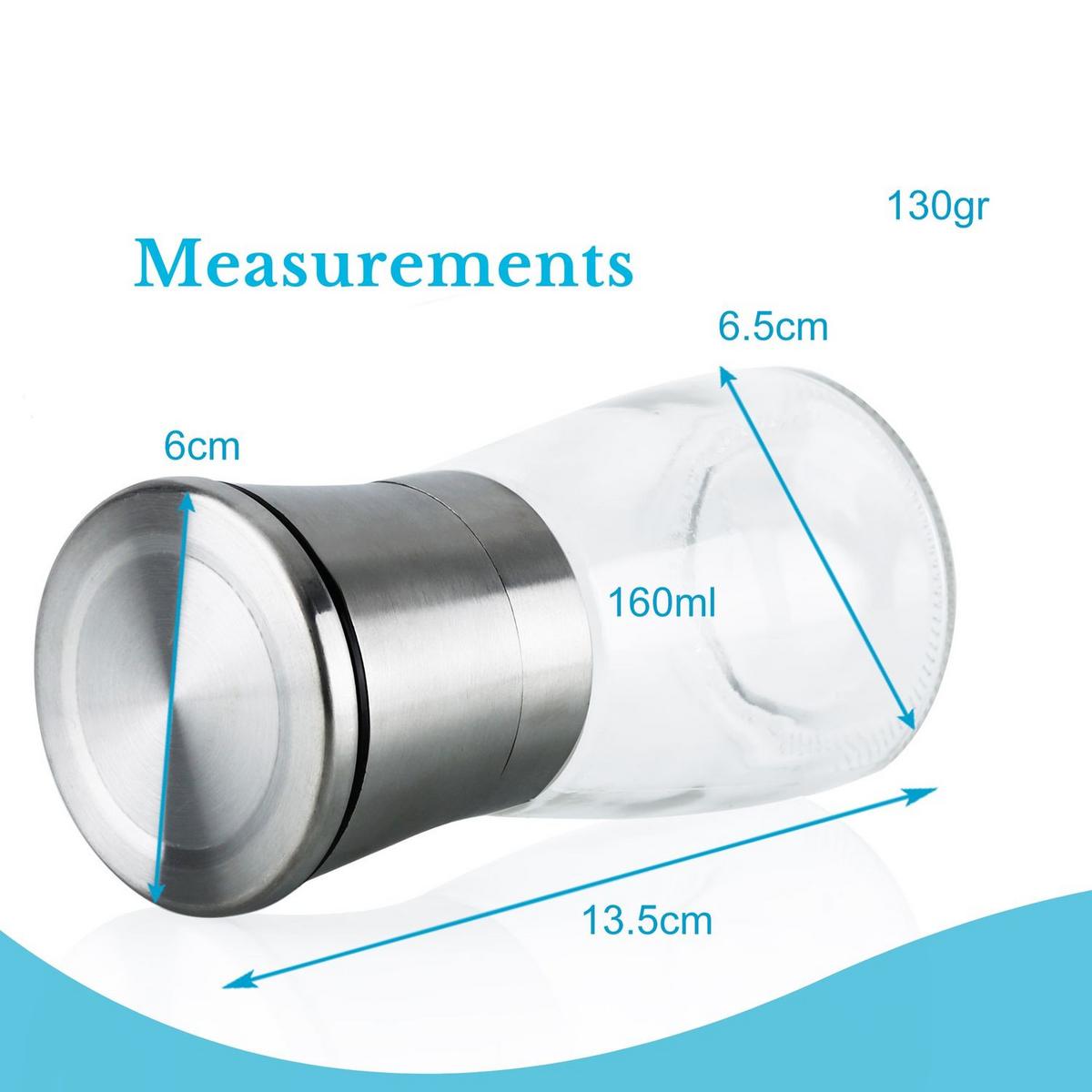 GEWÜRZMÜHLE (2er Set) - Silberfarben, Metall (6.5/6.5/13.5cm) - Intirilife
