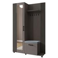 GARDEROBENSCHRANK ARMADIO 137/207/42 cm Modern Garderobe-Set Grau - Grau, Holzwerkstoff (137/207/42cm) - MASSENO