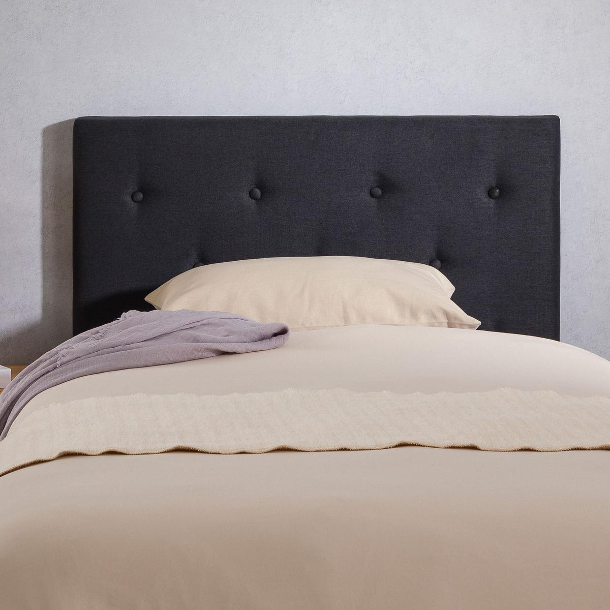 KOPFTEIL MAVELI 90x190 cm schwarz - Schwarz, Textil (90/97/7cm) - IDIMEX
