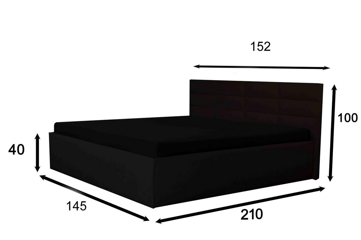 POLSTERBETT Athena Anthrazit 140 x 200 x 40 cm Stauraum ohne hydraulische Funktion Mit hochwertiger Matratze H2 (bis 100 kg) und Lattenrost - Anthrazit, Holz (140/200cm) - Halmon Schlafkomfort Betten 