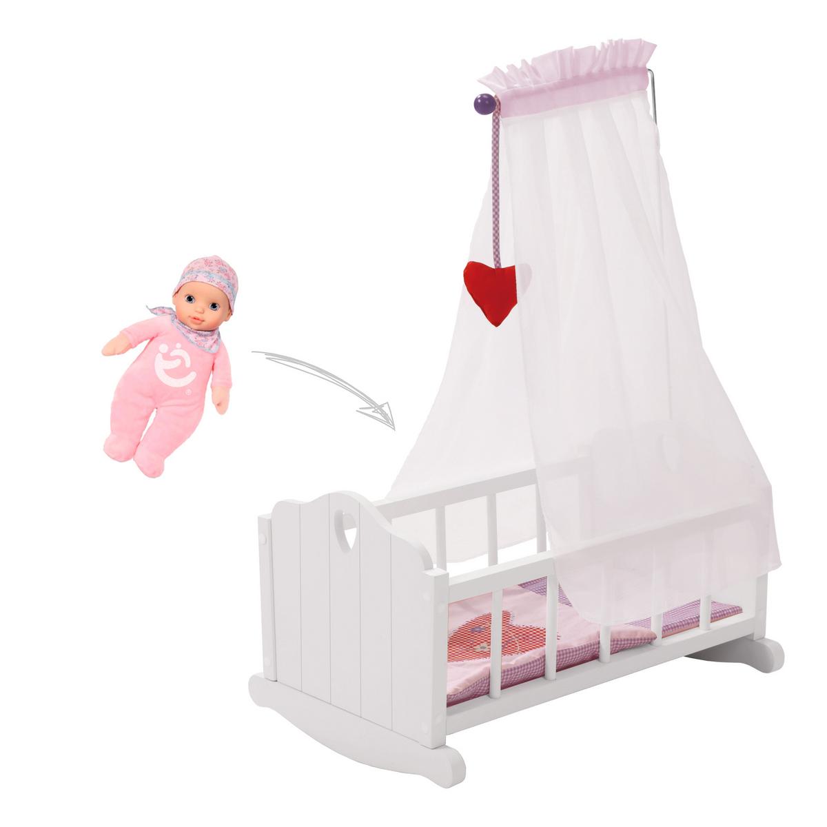 PUPPENWIEGE Fienchen - Rosa, Holzwerkstoff (35/65/52cm) - Roba