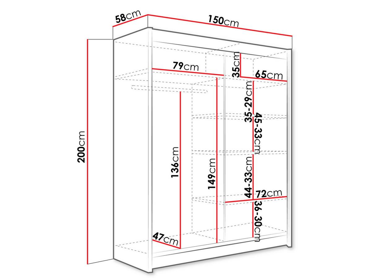 SCHWEBETÜRENSCHRANK Westa I - Silberfarben/Trüffeleichefarben, Holzwerkstoff/Metall (150/200/58cm) - MIRJAN24