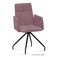 ARMLEHNSTUHL (2er-Set) Devaki 52x92x60 Schwarz/Rosewood - Dunkelrosa/Schwarz, Kunststoff (60/92/52cm) - 58aufmkessel