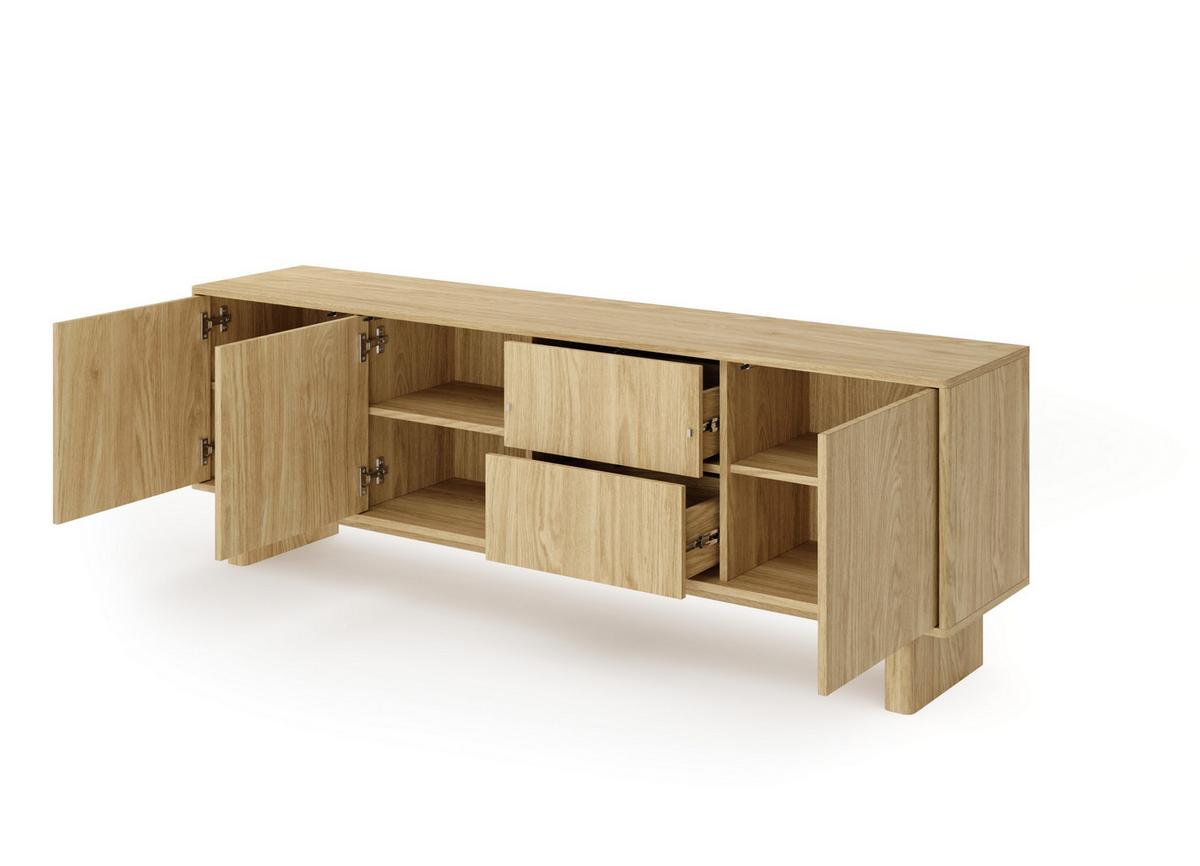 LOWBOARD TRAVE 183,3/61,7/38,1 cm, Eichefarben - Eichefarben, Holzwerkstoff (183.3/61.7/38.1cm) - MASSENO