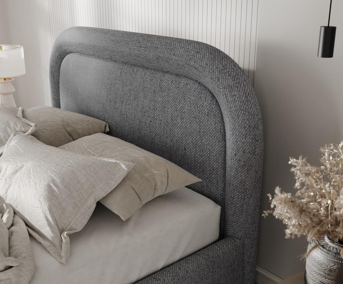 POLSTERBETT Zoya 180/200 cm Grau im Neve Stoff - Naturfarben/Grau, Holz/Holzwerkstoff (180/200cm) - AltaBeds