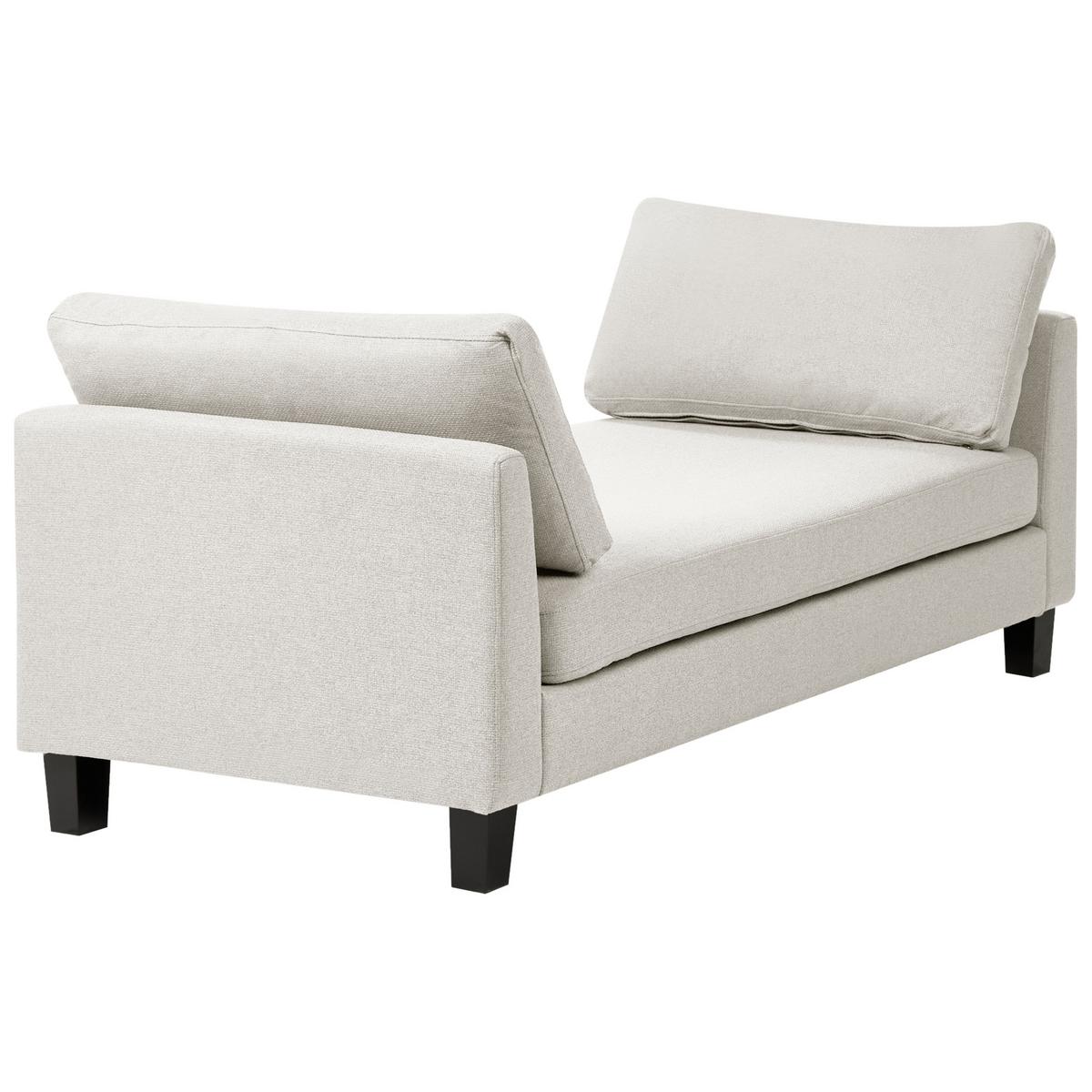 CHAISELONGUE Stoff Hellbeige Archiane - Beige/Schwarz, Textil (170/60/85cm) - Beliani