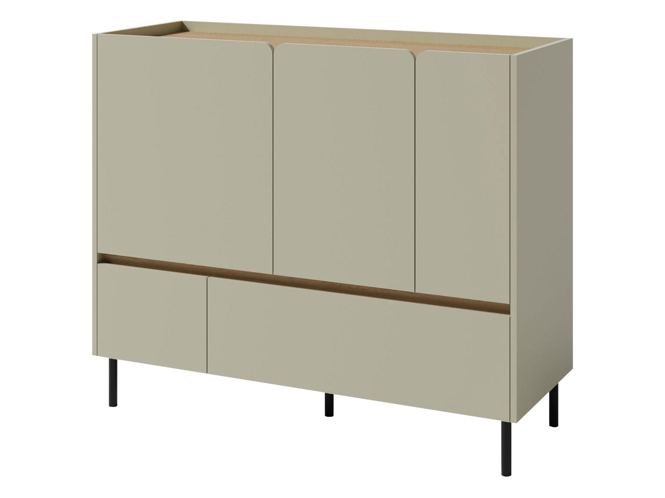 KOMBIKOMMODE Luca LC08 - Schwarz/Grün, Holzwerkstoff/Metall (120/105/40cm) - MIRJAN24