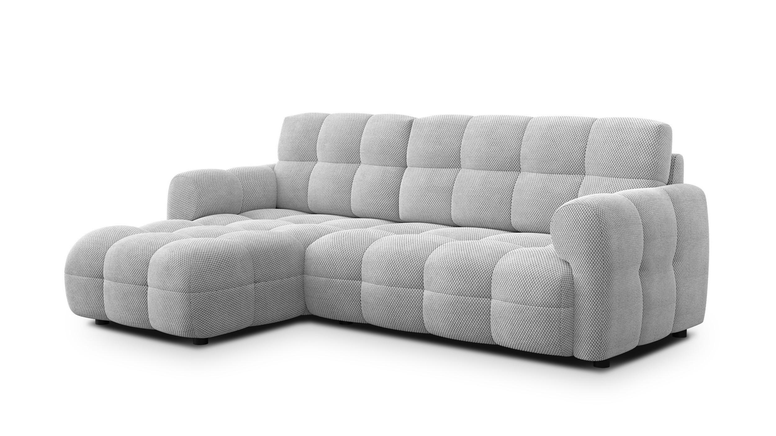 ECKSOFA MELLOW 3-Sitzer, hellgrau - Hellgrau/Schwarz, Holz/Textil (232/156cm) - Wozimo