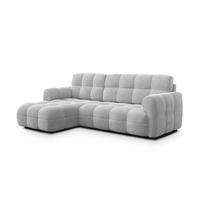 ECKSOFA MELLOW 3-Sitzer, hellgrau - Hellgrau/Schwarz, Holz/Textil (232/156cm) - Wozimo
