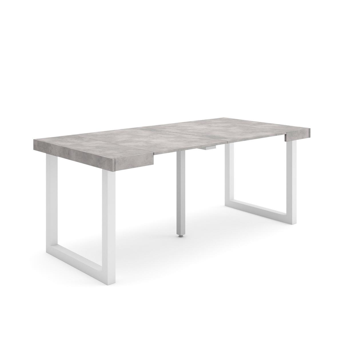 KONSOLENTISCH ausziehbar 58 bis 180cm, für 8 Gäste, zementgrau, 90/58/73cm - Grau, Holzwerkstoff (90/180/73cm) - Skraut Home