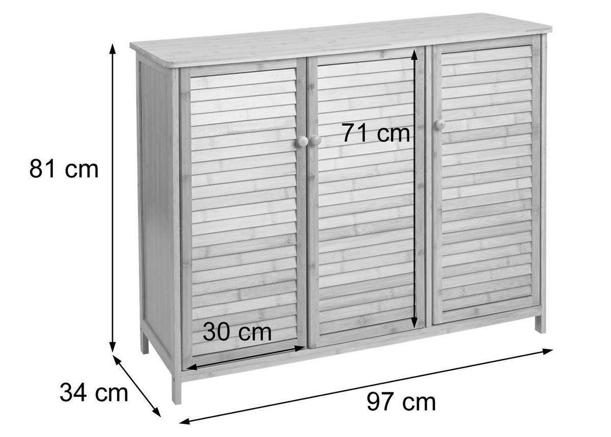 BADEZIMMERSCHRANK Braun - Braun, Holz (97/81/34cm) - MCW