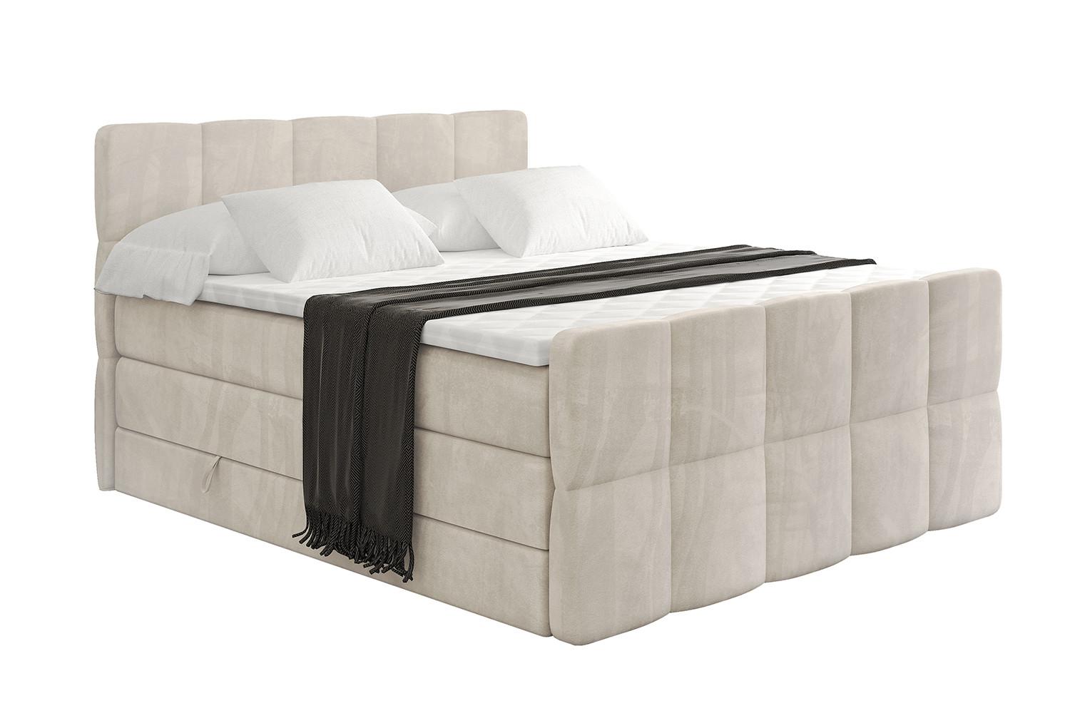 BOXSPRINGBETT mit Matratze und Lattenrost - LIRO-Z KING-200x200 - Beige Casablanca - Beige, Holzwerkstoff (200/200cm) - ALTDECOR