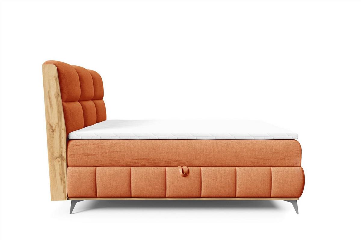 BOXBETT Charlie - Orange, Holzwerkstoff/Textil (160/200cm) - Fun Möbel