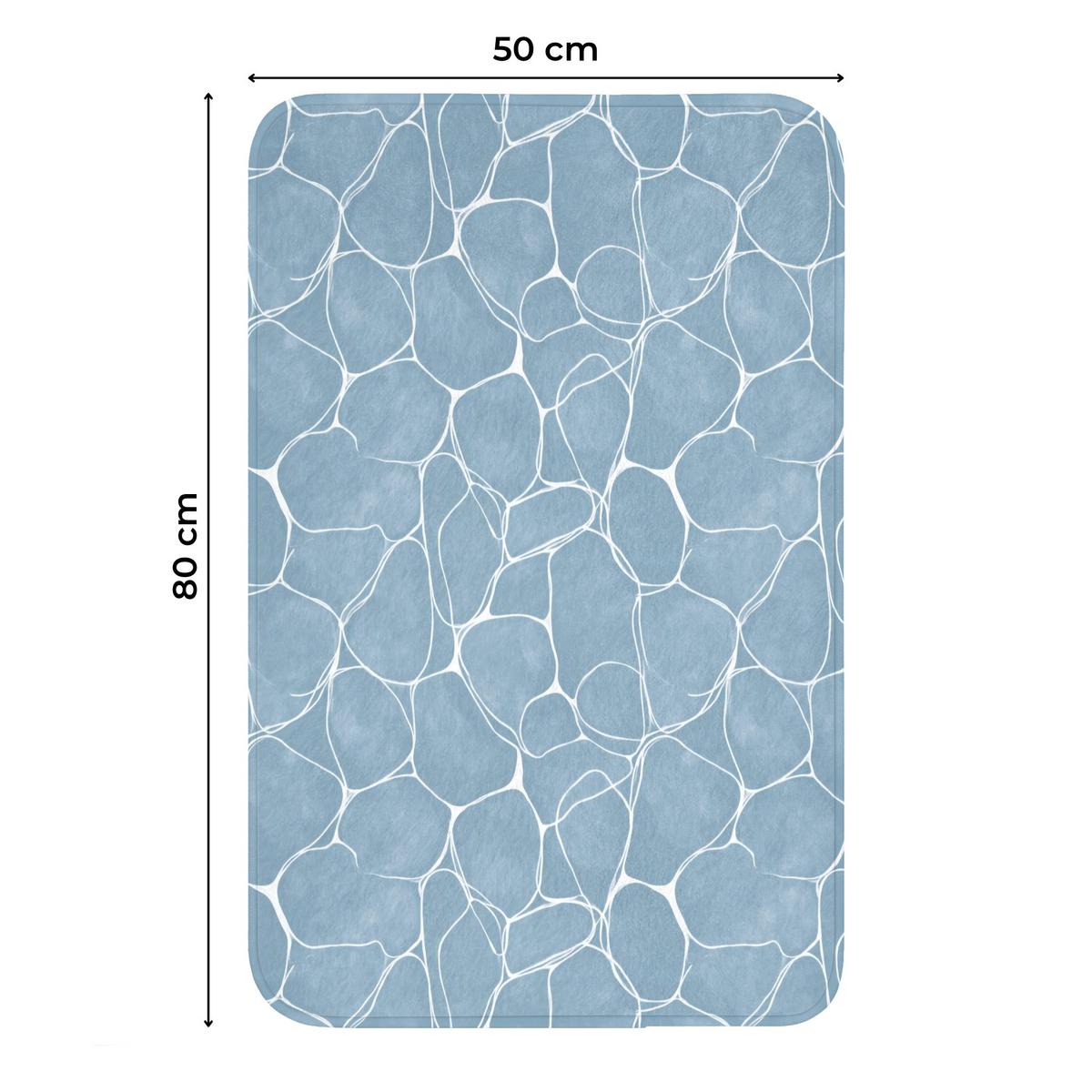 WC-VORLEGER Organisch - Muster - Blau WC Teppich 50x80 cm - Hellblau, Textil (50/1cm) - OnlyWow