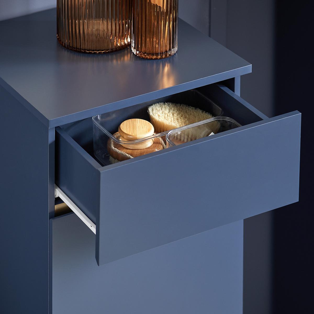 WÄSCHESCHRANK mit Wäschesack Blau - Blau, Holz/Holzwerkstoff (40/96/40cm) - SoBuy