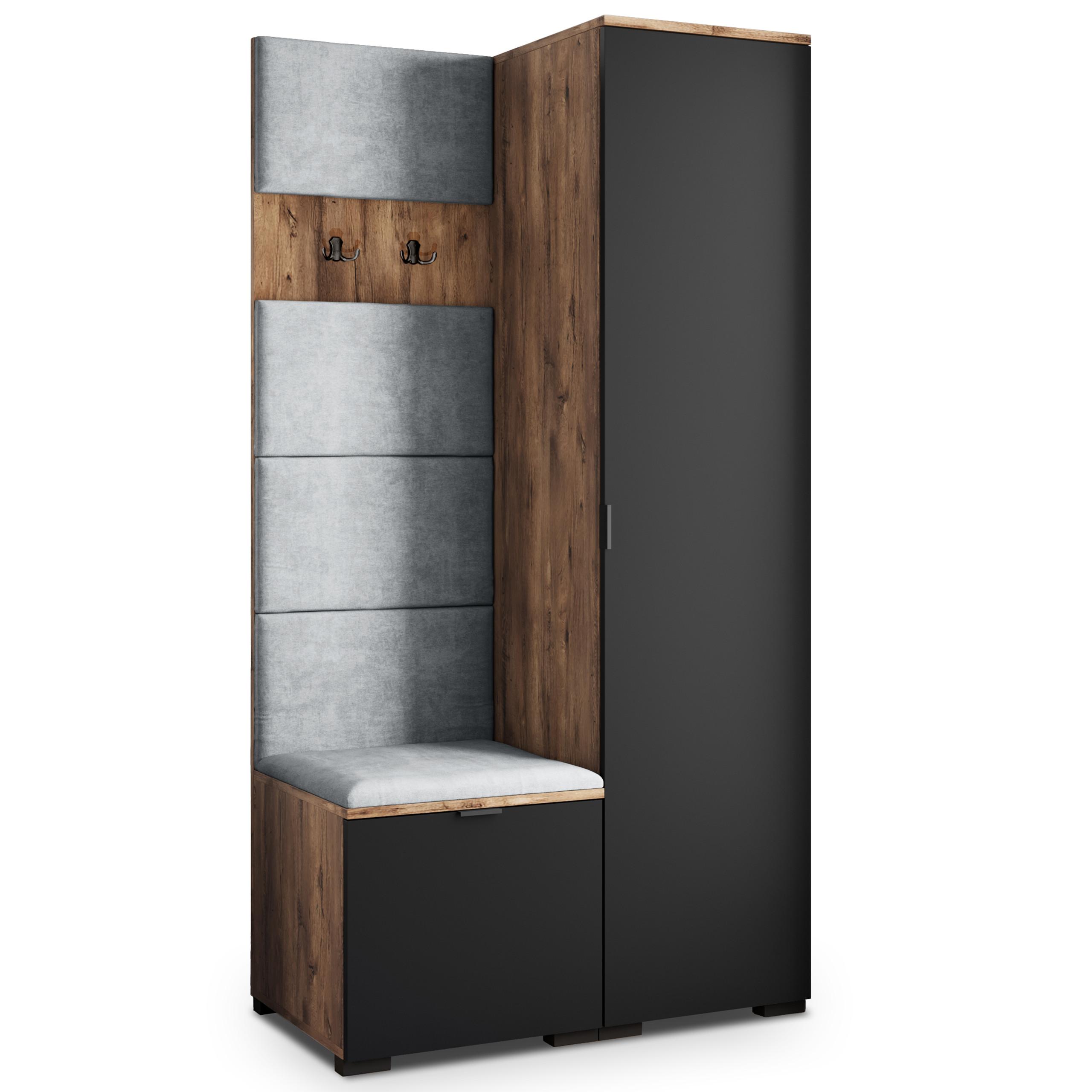 GARDEROBENSCHRANK LORI 95/181/51 cm Modern Eichefarben - Eichefarben/Hellgrau, Holzwerkstoff (95/181/51cm) - MASSENO