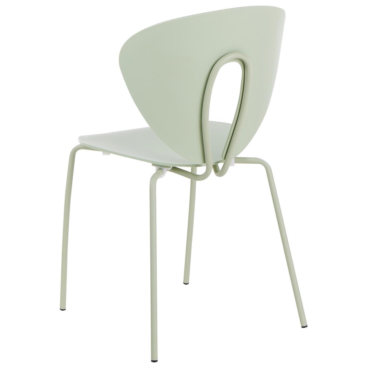 ESSZIMMERSTUHL 2er-Set Hellgrün Tracy - Silberfarben/Hellgrün, Kunststoff (47/81/51cm) - Beliani