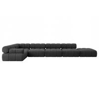 ECKSOFA modulares Sofa Felto-L3 - 475x190x70 cm Schwarz Velours - Schwarz, Holzwerkstoff/Textil (475/190cm) - ALTDECOR