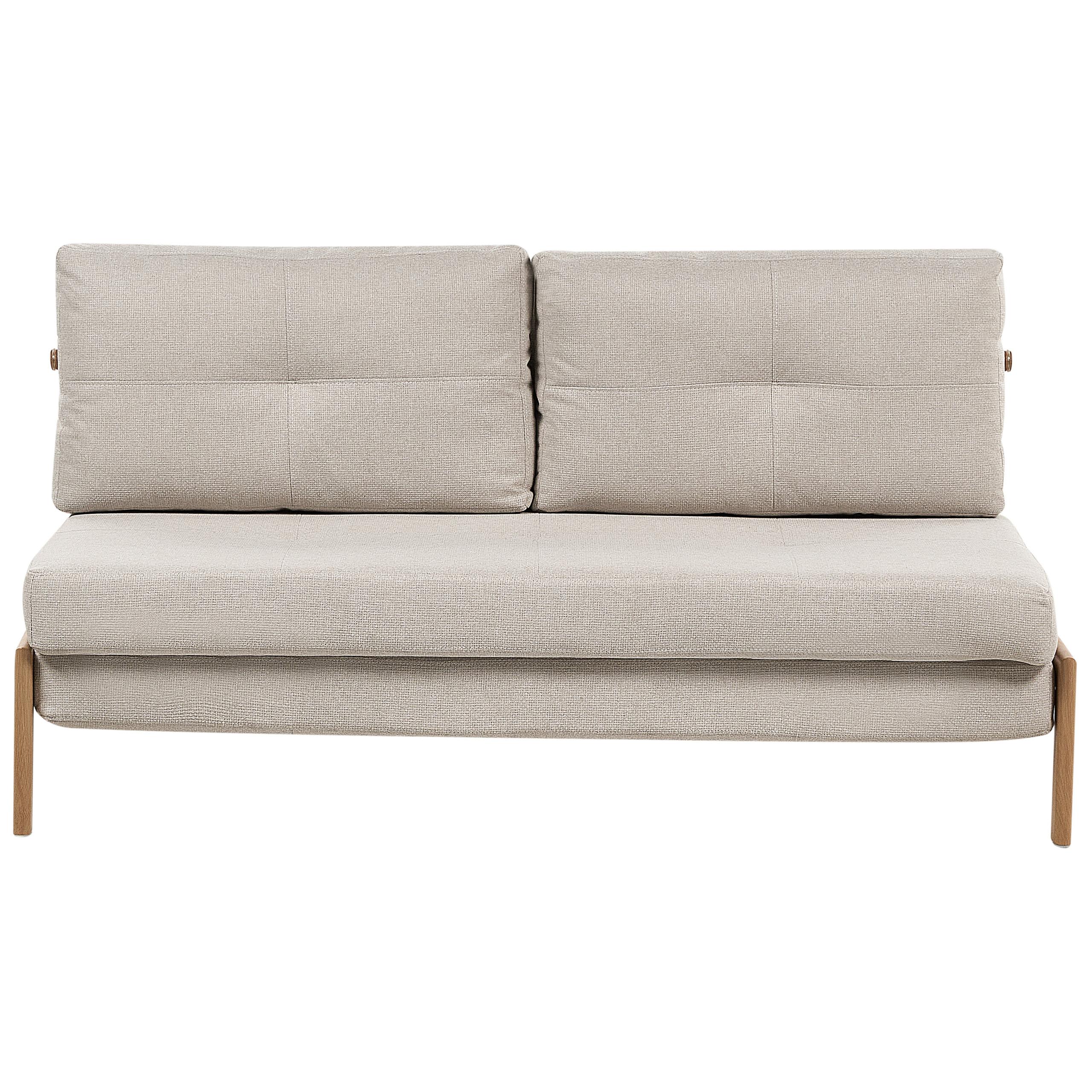 2-SITZER-SCHLAFSOFA beige Edland - Hellbraun/Beige, Textil (152/76/96cm) - Beliani