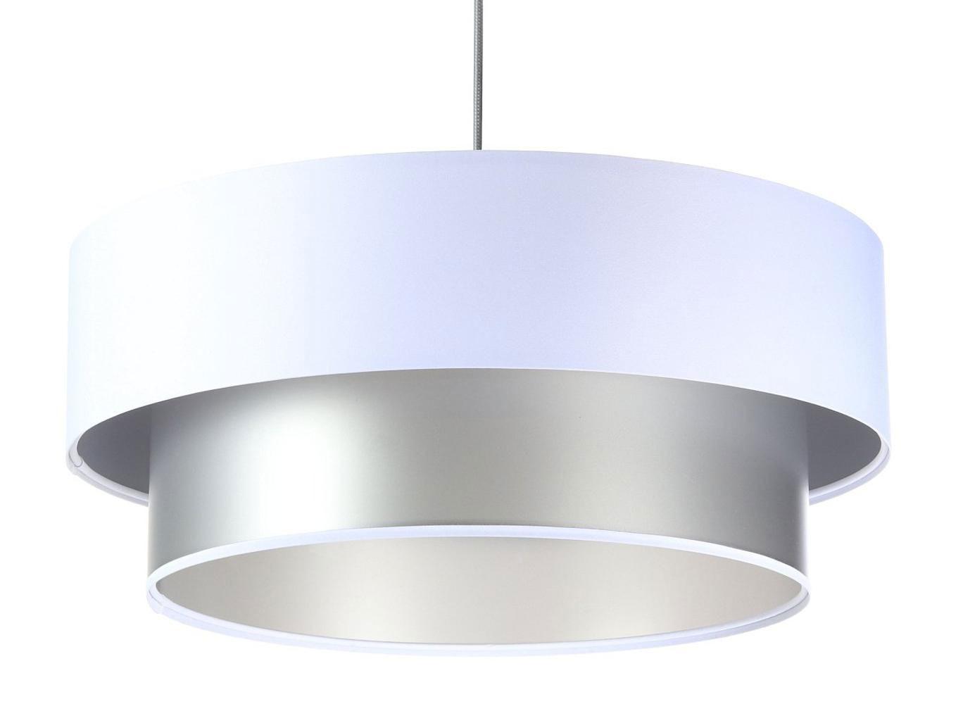 HÄNGELEUCHTE Silber 60/20 cm - Silberfarben/Weiß, Kunststoff (60/1/20cm) - ONZENO