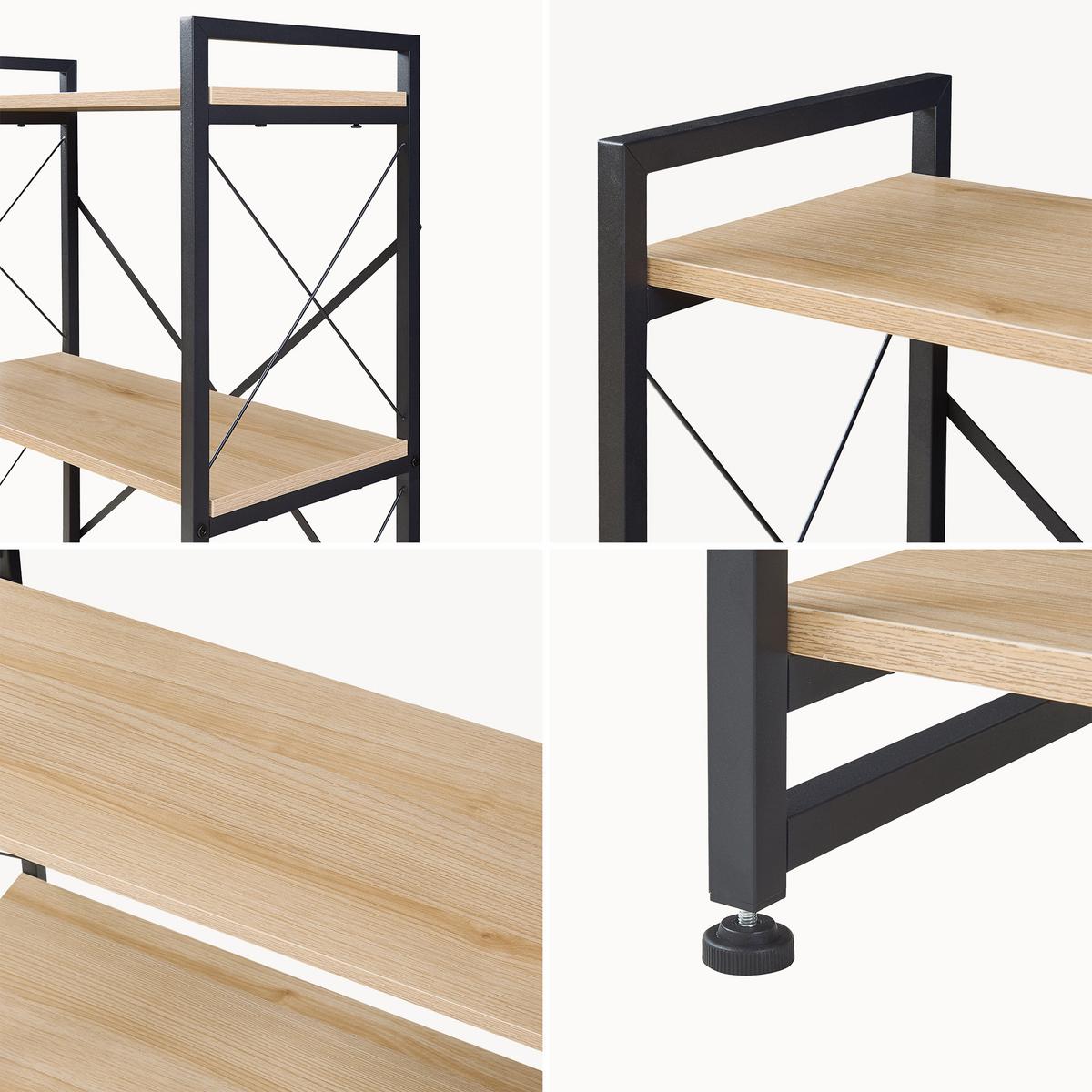 STANDREAGL Skørping - Eichefarben/Schwarz, Holzwerkstoff/Metall (65/125/30cm) - [en.casa]
