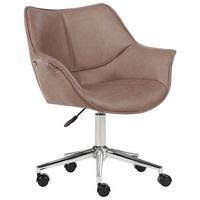 SCHREIBTISCHSTUHL Kunstleder Hellbraun Newdale - Hellbraun, Kunststoff (62/79/62cm) - Beliani