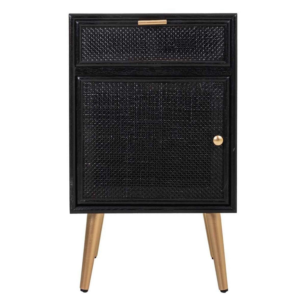 NACHTTISCH aus Holz und Gitter, schwarz, 42x37x71cm - Schwarz, Holzwerkstoff (42/71/36.5cm) - Wanderlust