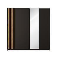 KLEIDERSCHRANK Schwarz 201/199/62 - Schwarz, Holzwerkstoff (201/199/62cm) - RAUMHIRSCH FURNITURE