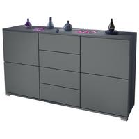 SIDEBOARD Rova Graphit Seidenmatt - Graphitfarben, Holzwerkstoff (138.5/75.5/35cm) - Vladon