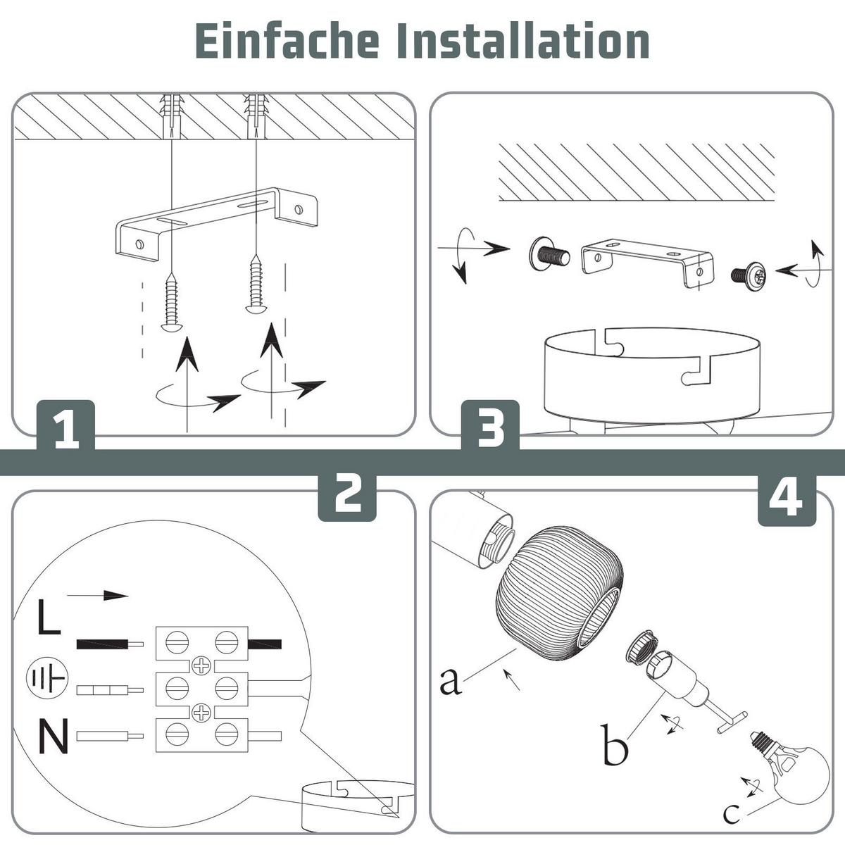 DECKENSTRAHLER Scheinlinde 10/16.5/42.5 cm - Schwarz, Metall (42.5/10/16.5cm) - ZMH