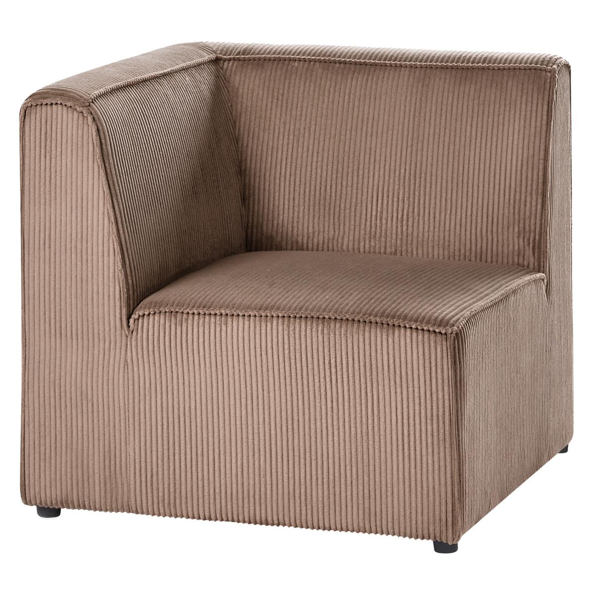 ECKSOFA Modul 4-Sitzer linksseitig Sandbeige Cord mit Ottomane Lemvig - Sandfarben/Beige, Textil (250/166cm) - Beliani