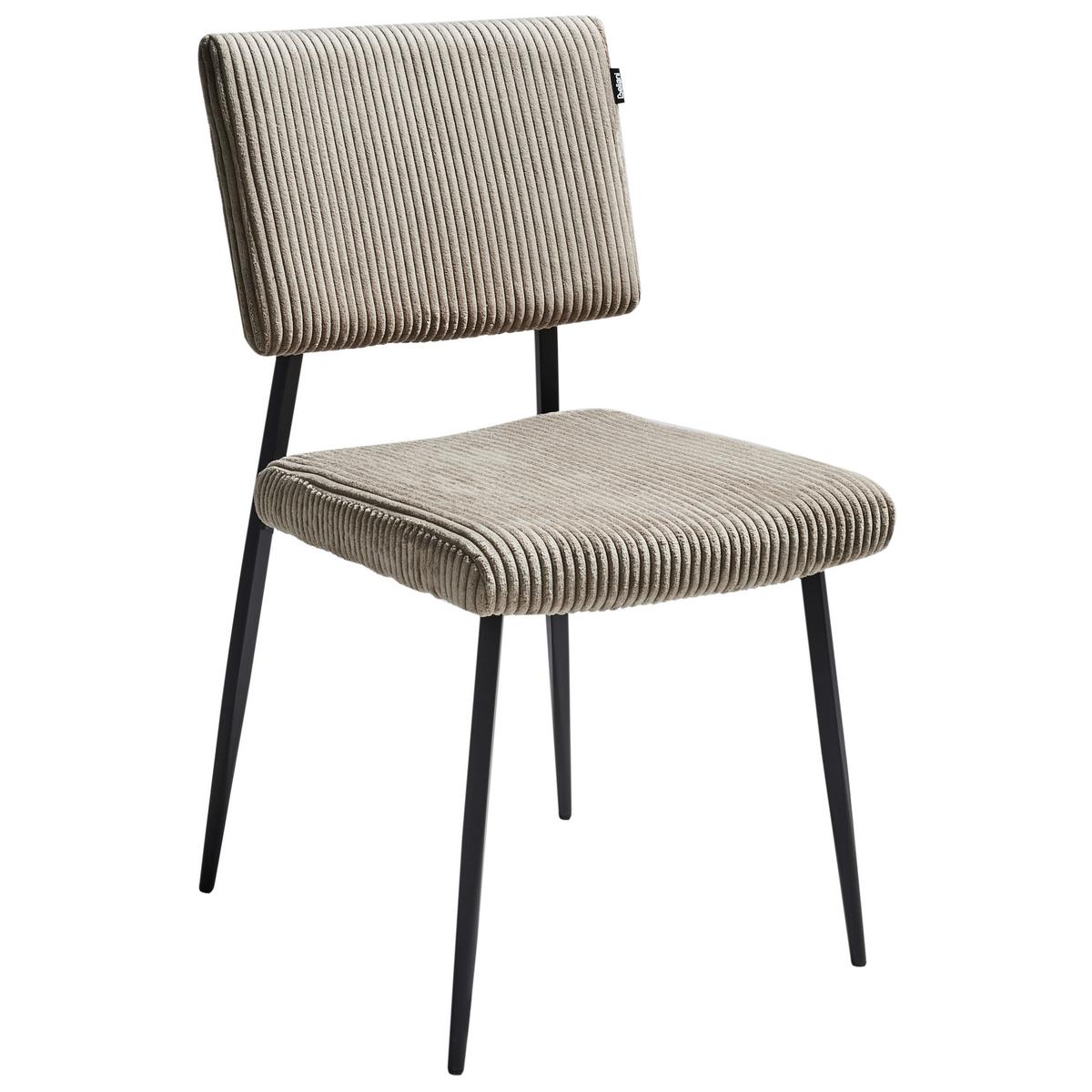 ESSZIMMERSTUHL 2er-Set Taupe Sturgis - Taupe/Schwarz, Textil (47/87/54cm) - Beliani