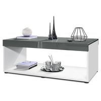 COUCHTISCH Pure Tischplatte und Blenden in Grau Hochglanz - Grau, Holzwerkstoff (58/104/40.5cm) - Vladon