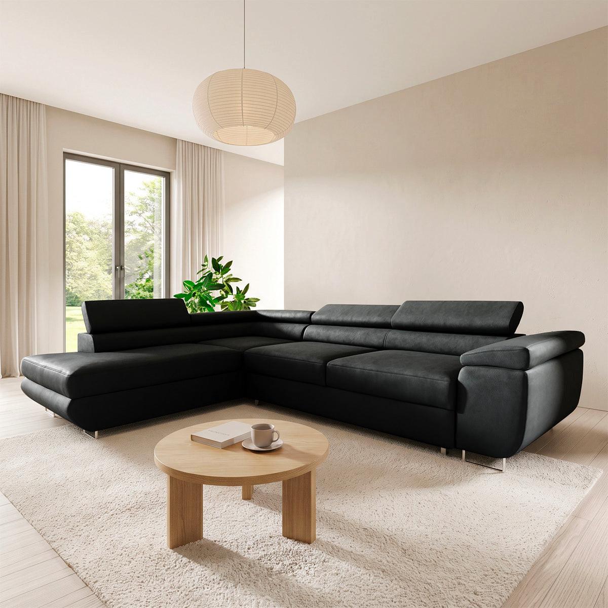 ECKSOFA Lyam 4 Sitzplätze Schwarz - Schwarz, Textil (271/201cm) - Petits-meubles