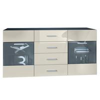 SIDEBOARD Carlos Creme Hochglanz - Creme, Holzwerkstoff (139/72/35cm) - Vladon